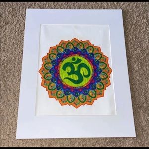 Rainbow Ohm Mandala Matte Framed Picture